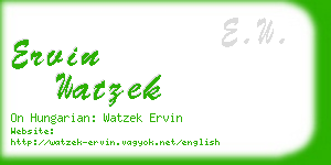 ervin watzek business card